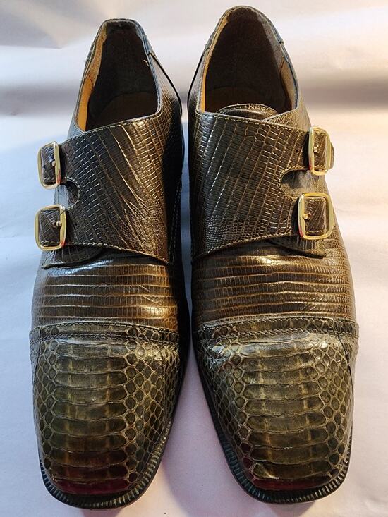 Stacy Adams Genuine Snake & Leather Double Monk Strap Dress Shoes Men’s 9.5M main image 7